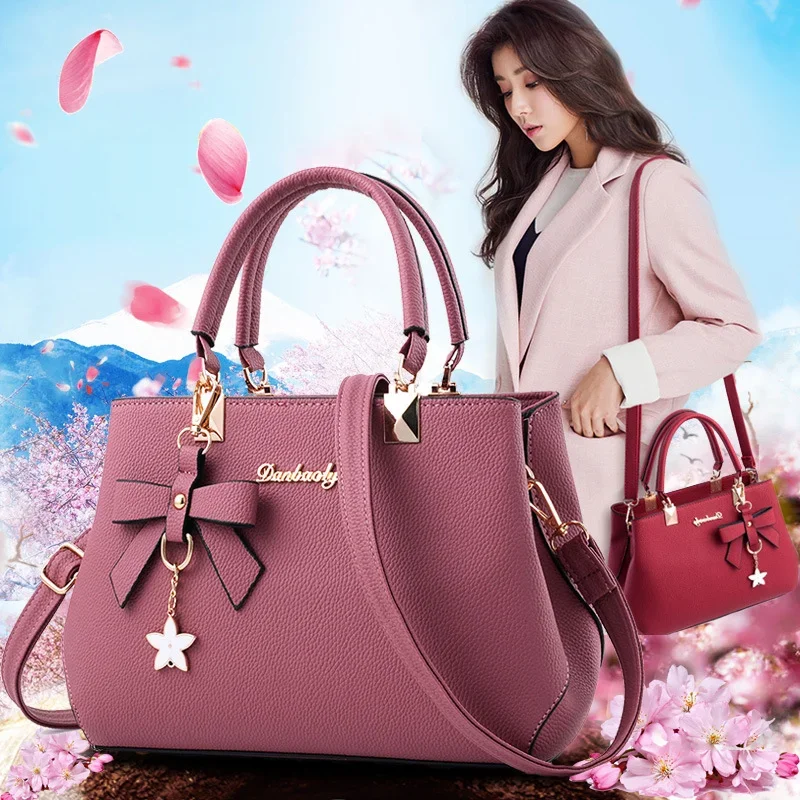 6 Colors Elegant Shoulder Bag Fashion Flowers Hand Bags for Women Luxury Designer Female Bags Plum Bowknot Sweet Crossbody Bag - Image 2