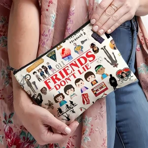 A TV Program Makeup Bag -Cute Multifunctional Zipper Bag for Women, Jewelry Storage Bag, Perfect Travel Zipper Small Storage Bag